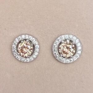 $20 or FREE Champagne & Clear Silver Stud Earrings